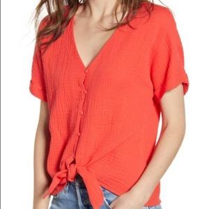 Socialite Tie Hem Gauze Top